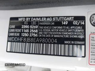 2014 Mercedes-Benz E 350 Luxury with VIN WDDHF8JB8EA980004, listed as a IAAI auction lot 42160745 with 58,418 mi miles and . Bid and sale history available at DreamBid. Image 9.