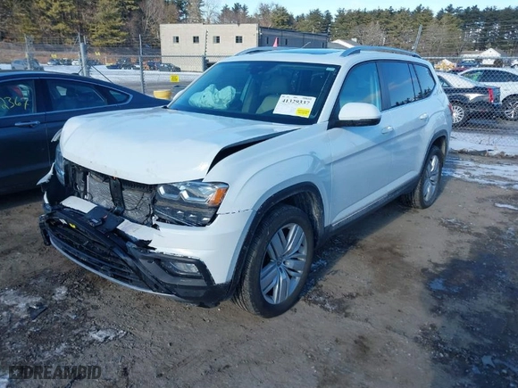 2019 Volkswagen Atlas 3.6L V6 SEL with VIN 1V2MR2CA5KC553296, listed as a IAAI auction lot 41329337 with 91,041 mi miles. Bid and sale history available at carsss.com. Image 2.