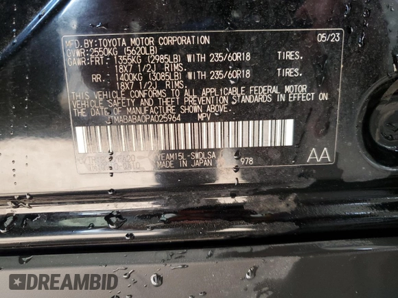 2023 Toyota bZ4X XLE z VIN JTMABABA0PA025964, wystawiony jako Copart lot #58528175 z przebiegiem 30 790 mil mil oraz Czysty tytuł • Clean title. Historia ofert i sprzedaży dostępna na DreamBid. Obrazek 13.