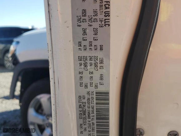 2019 Jeep Compass Latitude with VIN 3C4NJCBB0KT651914, listed as a Copart auction lot 89364095 with 115,623 mi miles and Non Repairable. Bid and sale history available at carsss.com. Image 13.