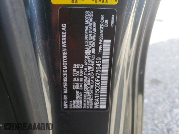2015 BMW 2 Series 228i with VIN WBA1F5C50FV256459, listed as a Copart auction lot 56518723 with 65,653 mi miles. Bid and sale history available at carsss.com. Image 12.