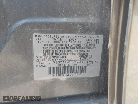 2016 Nissan Sentra SR with VIN 3N1AB7AP6GL670140, listed as a IAAI auction lot 42144995 with 114,631 mi miles and . Bid and sale history available at DreamBid. Image 9.