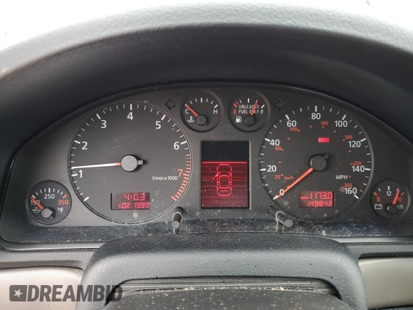 2001 Audi A4 with VIN WAUDC68D51A054972, listed as a Copart auction lot 53693395 with 149,842 mi miles and Clean title. Bid and sale history available at DreamBid. Image 9.