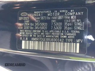 2024 Hyundai Palisade Calligraphy z VIN KM8R7DGE8RU690142, wystawiony jako IAAI lot #42287215 z przebiegiem 28 603 mil mil oraz . Historia ofert i sprzedaży dostępna na DreamBid. Obrazek 9.