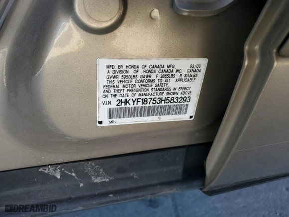 2003 Honda Pilot EX with VIN 2HKYF18753H583293, listed as a Copart auction lot 47276235 with 247,434 mi miles and Salvage Title. Bid and sale history available at carsss.com. Image 15.