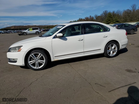 2013 Volkswagen Passat SEL Premium with VIN 1VWCM7A34DC083047, listed as a Copart auction lot 75218054 with 0 mi miles and Salvage Title. Bid and sale history available at carsss.com. Image 1.