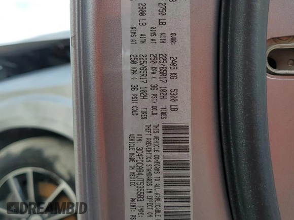 2018 Dodge Journey SE with VIN 3C4PDCAB4JT535583, listed as a Copart auction lot 86882794 with 102,716 mi miles and Salvage Title. Bid and sale history available at carsss.com. Image 13.