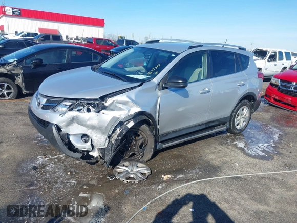 2013 Toyota RAV4 LE with VIN JTMZFREV9DD000690, listed as a IAAI auction lot 41575027 with 123,038 mi miles. Bid and sale history available at carsss.com. Image 22.