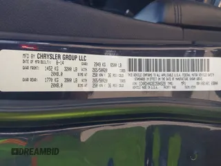 2014 Dodge Durango SXT with VIN 1C4RDHAG3EC594529, listed as a IAAI auction lot 42177560 with 194,036 mi miles and . Bid and sale history available at carsss.com. Image 9.