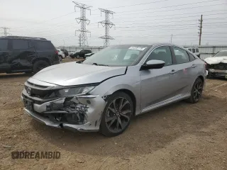 2019 Honda Civic Sedan Sport with VIN 2HGFC2F8XKH517042, listed as a Copart auction lot 51226175 with 45,419 mi miles and Salvage Title. Bid and sale history available at carsss.com. Image 1.