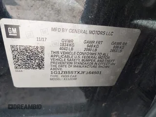 2018 Chevrolet Malibu LS with VIN 1G1ZB5STXJF164501, listed as a IAAI auction lot 42092462 with 153,588 mi miles and . Bid and sale history available at DreamBid. Image 9.