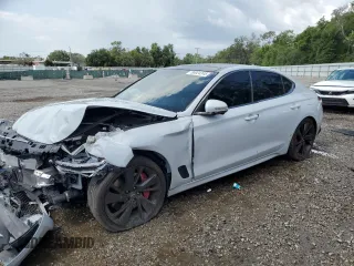 2023 Genesis G70 3.3T with VIN KMTG54TE0PU114678, listed as a Copart auction lot 58924245 with 68,456 mi miles and Non repairable. Bid and sale history available at DreamBid. Image 1.