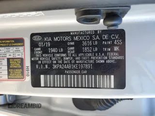 2019 Kia Rio S with VIN 3KPA24AB1KE197891, listed as a Copart auction lot 68868084 with 80,071 mi miles and Salvage Title. Bid and sale history available at DreamBid. Image 14.