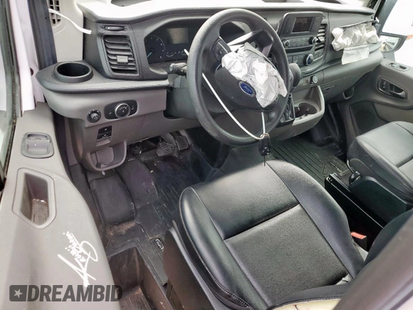 2021 Ford Transit Cargo with VIN 1FTBW3X85MKA89109, listed as a Copart auction lot 56777475 with Not provided miles and Salvage title. Bid and sale history available at DreamBid. Image 8.