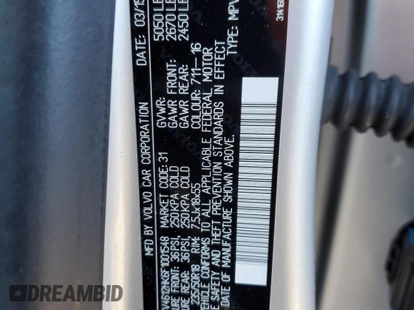 2015 Volvo V60 T5 z VIN YV4612HK6F1001548, wystawiony jako Copart lot #41398435 z przebiegiem 65 524 mil mil oraz Szkoda całkowita • Salvage title. Historia ofert i sprzedaży dostępna na DreamBid. Obrazek 12.