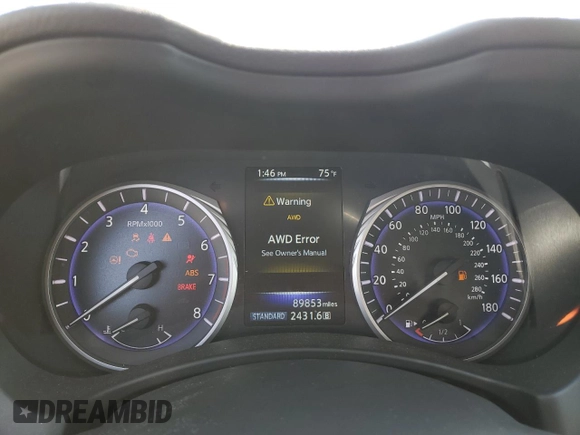 2017 Infiniti Q50 2.0t with VIN JN1CV7AR7HM681897, listed as a Copart auction lot 46796305 with 89,853 mi miles and Salvage Title. Bid and sale history available at carsss.com. Image 9.