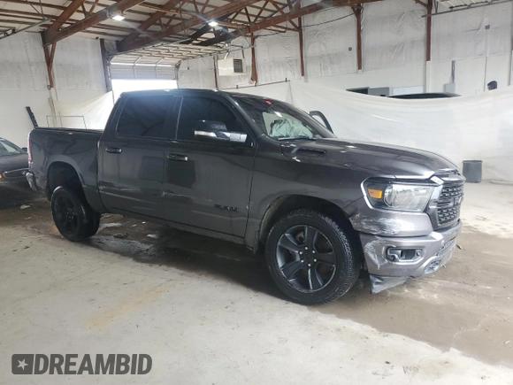 2022 Ram 1500 Big Horn with VIN 1C6SRFFT5NN342371, listed as a Copart auction lot 59956505 with 64,601 mi miles and Salvage title. Bid and sale history available at DreamBid. Image 4.