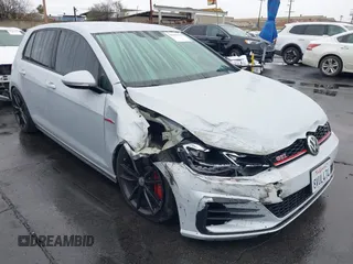 2019 Volkswagen Golf GTI S with VIN 3VW6T7AU1KM020427, listed as a IAAI auction lot 41459178 with 54,856 mi miles. Bid and sale history available at carsss.com. Image 1.