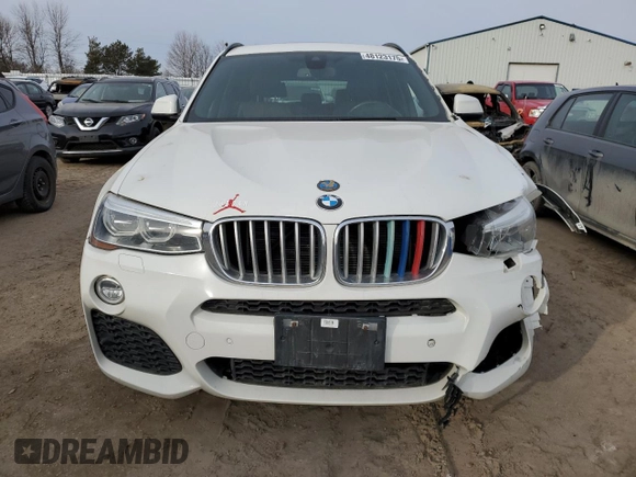 2017 BMW X3 xDrive28i with VIN 5UXWX9C52H0D95846, listed as a Copart auction lot 48123175 with Not Provided miles and Salvage Title. Bid and sale history available at DreamBid. Image 5.