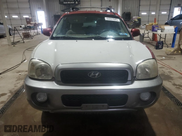 2004 Hyundai Santa Fe GLS with VIN KM8SC73D74U854582, listed as a Copart auction lot 46097685 with 0 mi miles and Salvage Title. Bid and sale history available at carsss.com. Image 5.