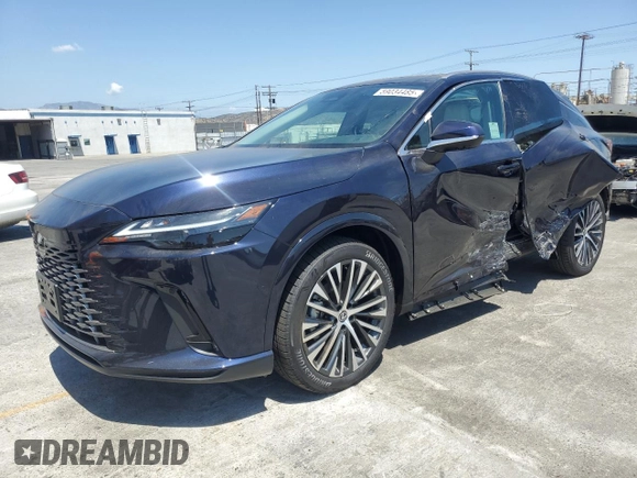 2025 Lexus RX 350h with VIN 2T2BBMCA7SC085065, listed as a Copart auction lot 59034485 with 329 mi miles and Salvage title. Bid and sale history available at DreamBid. Image 1.