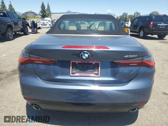2024 BMW 4 Series 430i z VIN WBA23AT05RCP03975, wystawiony jako Copart lot #56381405 z przebiegiem Nie podano mil oraz Szkoda całkowita • Salvage title. Historia ofert i sprzedaży dostępna na DreamBid. Obrazek 6.