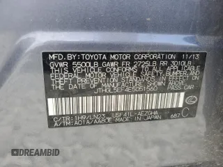 2014 Lexus LS 460 L with VIN JTHGL5EF4E5051560, listed as a Copart auction lot 55837084 with 180,562 mi miles and Salvage title. Bid and sale history available at DreamBid. Image 13.