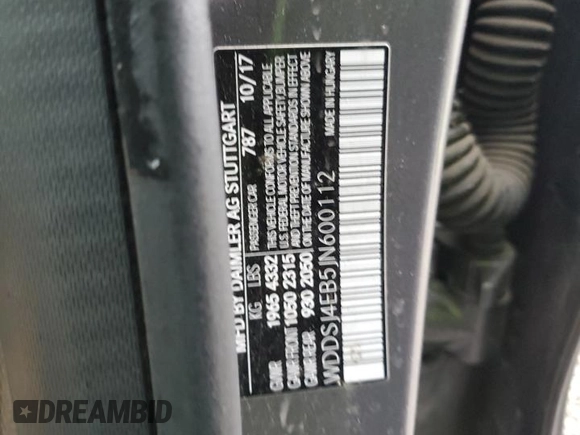 2018 Mercedes-Benz CLA 250 with VIN WDDSJ4EB5JN600112, listed as a Copart auction lot 45326914 with 106,655 mi miles and . Bid and sale history available at DreamBid. Image 12.