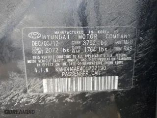 2013 Hyundai Elantra GLS PZEV with VIN KMHDH4AE4DU722190, listed as a Copart auction lot 46838475 with 234,391 mi miles and Salvage Title. Bid and sale history available at carsss.com. Image 14.