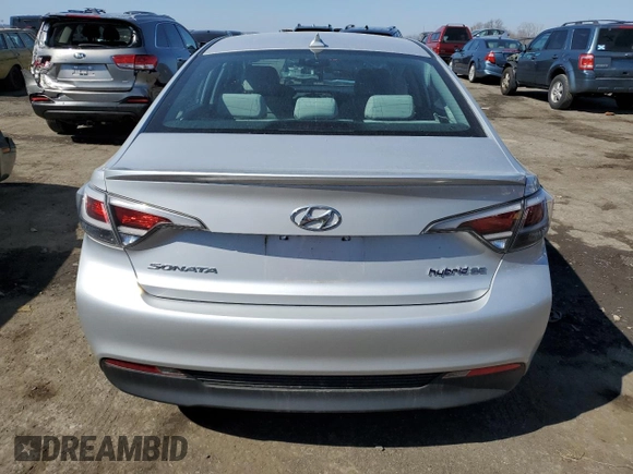 2016 Hyundai Sonata Hybrid SE with VIN KMHE24L1XGA025242, listed as a Copart auction lot 47191383 with 57,688 mi miles. Bid and sale history available at carsss.com. Image 6.