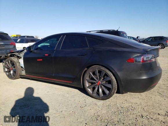 2017 Tesla Model S 100D with VIN 5YJSA1E22HF192735, listed as a Copart auction lot 88709355 with 100,039 mi miles and Salvage Title. Bid and sale history available at carsss.com. Image 2.