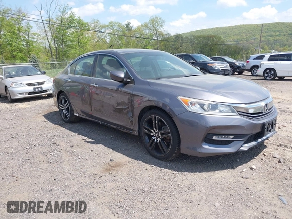 2016 Honda Accord Sport with VIN 1HGCR2F50GA192043, listed as a IAAI auction lot 42166241 with 141,973 mi miles and . Bid and sale history available at DreamBid. Image 1.
