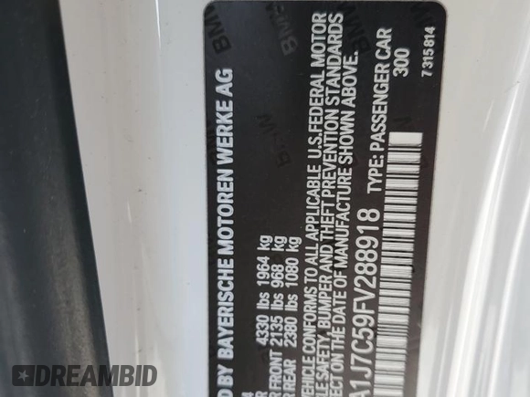 2015 BMW 2 Series M235i z VIN WBA1J7C59FV288918, wystawiony jako Copart lot #51164335 z przebiegiem 67 791 mil mil oraz Szkoda całkowita • Salvage title. Historia ofert i sprzedaży dostępna na DreamBid. Obrazek 12.