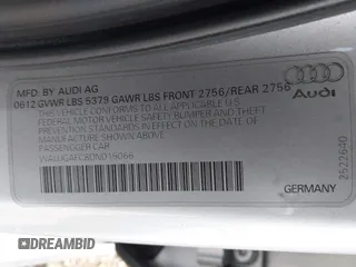 2013 Audi A6 3.0T Prestige with VIN WAUJGAFC8DN015066, listed as a IAAI auction lot 40978422 with 164,992 mi miles. Bid and sale history available at carsss.com. Image 9.
