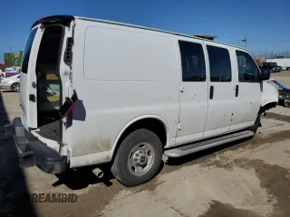 2023 GMC Savana Cargo Van with VIN 1GTW7AFP2P1194440, listed as a Copart auction lot 50397785 with Not Provided miles and Clean Title. Bid and sale history available at carsss.com. Image 3.
