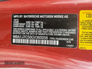2016 BMW 2 Series M235i with VIN WBA1J7C50GV360056, listed as a Copart auction lot 64852295 with Not provided miles and Salvage title. Bid and sale history available at DreamBid. Image 13.