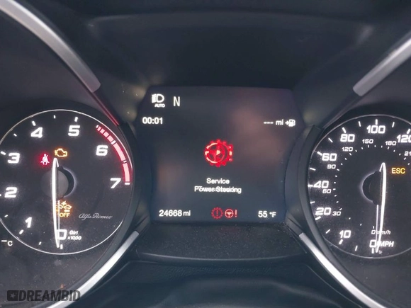 2022 Alfa Romeo Stelvio Ti with VIN ZASPAKBN5N7D24275, listed as a IAAI auction lot 41360975 with 24,668 mi miles. Bid and sale history available at carsss.com. Image 7.