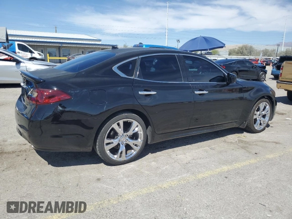 2013 Infiniti M37 with VIN JN1BY1AP7DM511547, listed as a Copart auction lot 52928405 with 116,278 mi miles and Salvage Title. Bid and sale history available at carsss.com. Image 3.