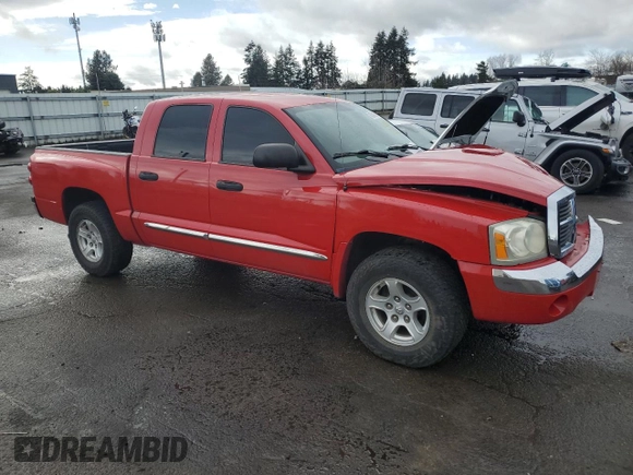2005 Dodge Dakota Laramie with VIN 1D7HW58N65S227595, listed as a Copart auction lot 45540055 with 155,717 mi miles and Salvage Title. Bid and sale history available at DreamBid. Image 4.