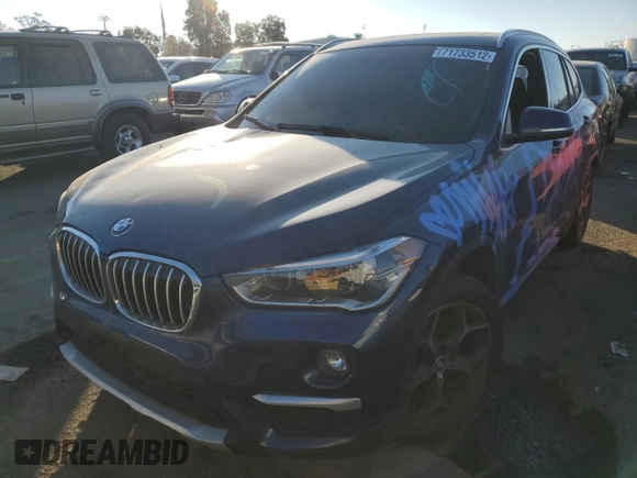 2017 BMW X1 sDrive28i with VIN WBXHU7C3XH5H37412, listed as a Copart auction lot 71733512 with 0 mi miles. Bid and sale history available at carsss.com. Image 1.