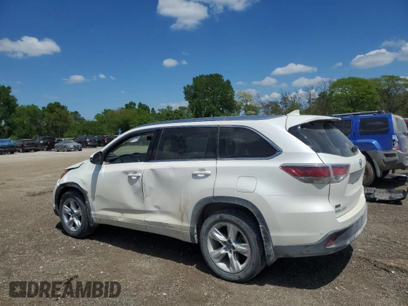 2016 Toyota Highlander Limited with VIN 5TDDKRFH2GS334499, listed as a Copart auction lot 56685955 with 100,605 mi miles and Salvage title. Bid and sale history available at DreamBid. Image 2.