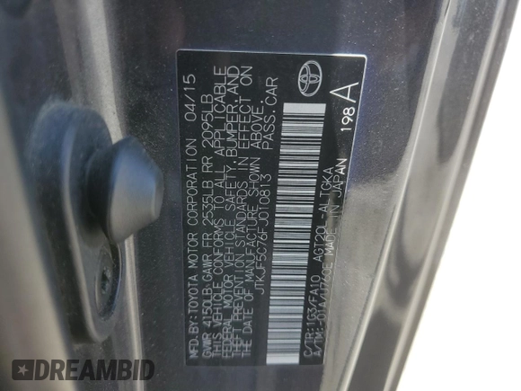 2015 Scion tC z VIN JTKJF5C76FJ010813, wystawiony jako Copart lot #58987575 z przebiegiem 108 709 mil mil oraz Szkoda całkowita • Salvage title. Historia ofert i sprzedaży dostępna na DreamBid. Obrazek 13.