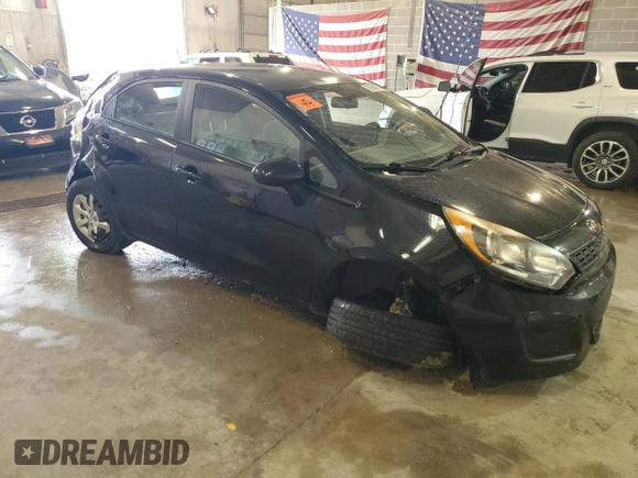 2014 Kia Rio LX with VIN KNADM5A30E6415218, listed as a Copart auction lot 78164014 with 0 mi miles and Salvage Title. Bid and sale history available at carsss.com. Image 4.