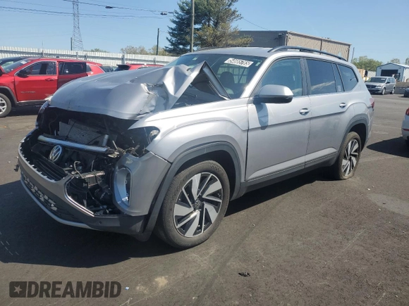 2024 Volkswagen Atlas SE with VIN 1V2WR2CA4RC567340, listed as a Copart auction lot 54665765 with 24,743 mi miles and Salvage title. Bid and sale history available at DreamBid. Image 1.