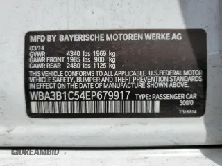 2014 BMW 3 Series 320i with VIN WBA3B1C54EP679917, listed as a Copart auction lot 52806135 with 151,605 mi miles and Salvage Title. Bid and sale history available at carsss.com. Image 13.
