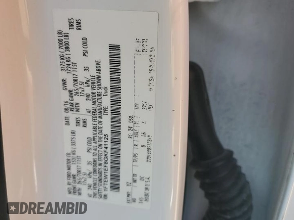 2016 Ford F-150 XLT with VIN 1FTEW1EF8GKF41125, listed as a Copart auction lot 65579435 with 138,498 mi miles and Salvage title. Bid and sale history available at DreamBid. Image 12.