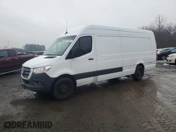 2023 Mercedes-Benz Sprinter Cargo Cargo with VIN W1Y4NDHY1PT138980, listed as a Copart auction lot 42630085 with 18,119 mi miles and Salvage Title. Bid and sale history available at DreamBid. Image 1.