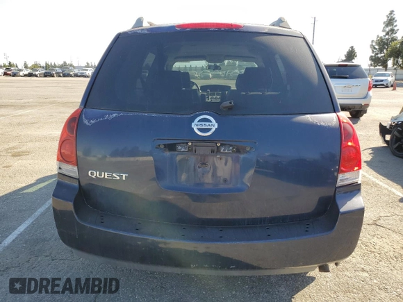 2005 Nissan Quest SE with VIN 5N1BV28U15N103303, listed as a Copart auction lot 46355765 with 0 mi miles and Clean Title. Bid and sale history available at carsss.com. Image 6.