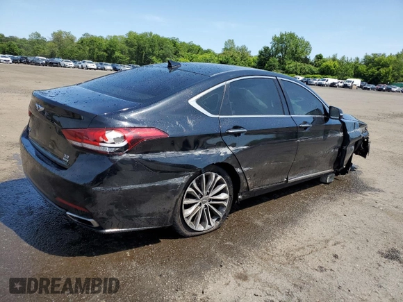2017 Genesis G80 3.8L with VIN KMHGN4JE9HU175302, listed as a Copart auction lot 59144765 with 133,609 mi miles and Salvage title. Bid and sale history available at DreamBid. Image 3.