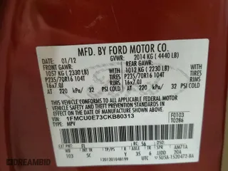 2012 Ford Escape Limited with VIN 1FMCU0E73CKB80313, listed as a Copart auction lot 82104424 with 183,493 mi miles and Salvage Title. Bid and sale history available at carsss.com. Image 13.